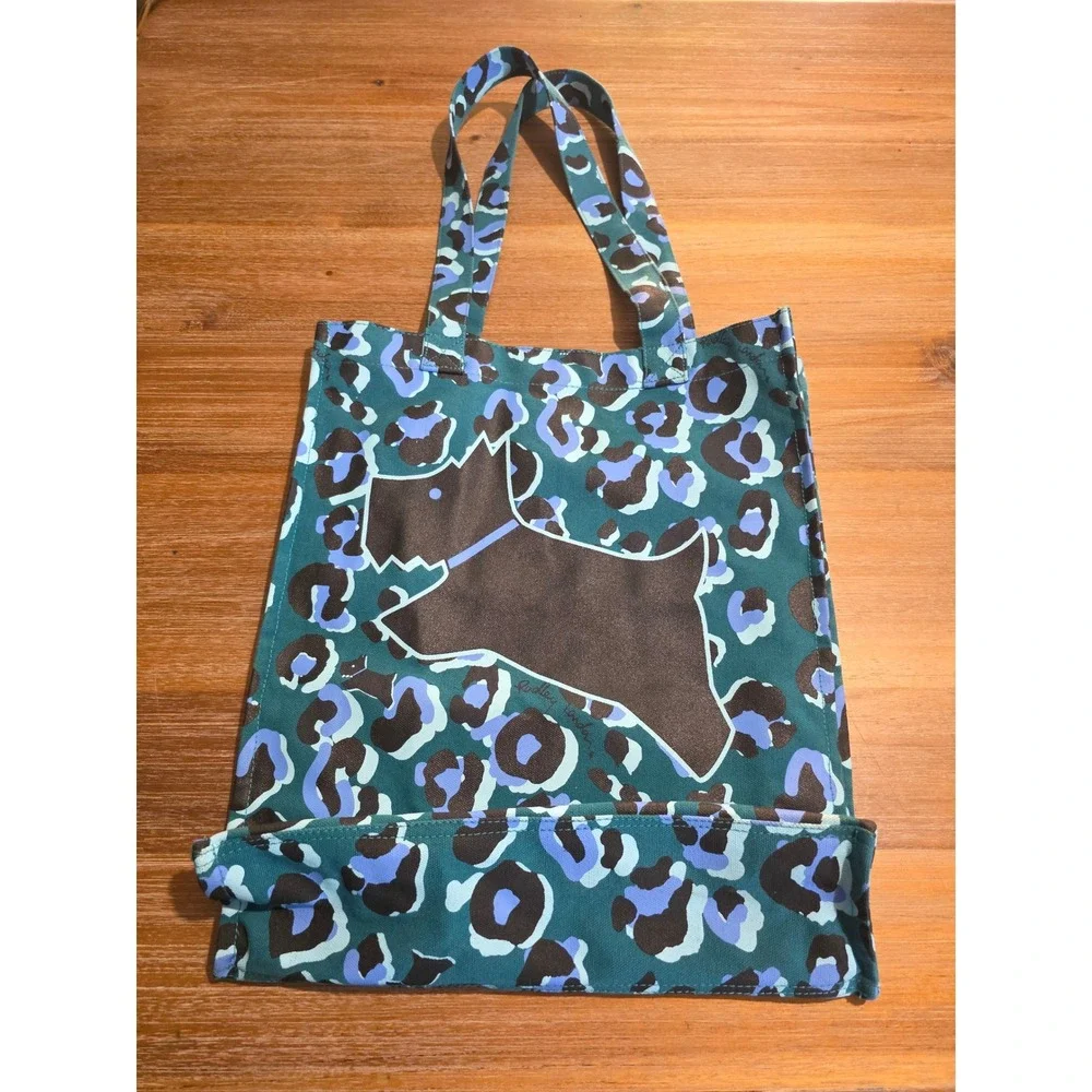 Radley London Canvas Tote Bag Teal Blue Leopard Print Walk On The Wild Side